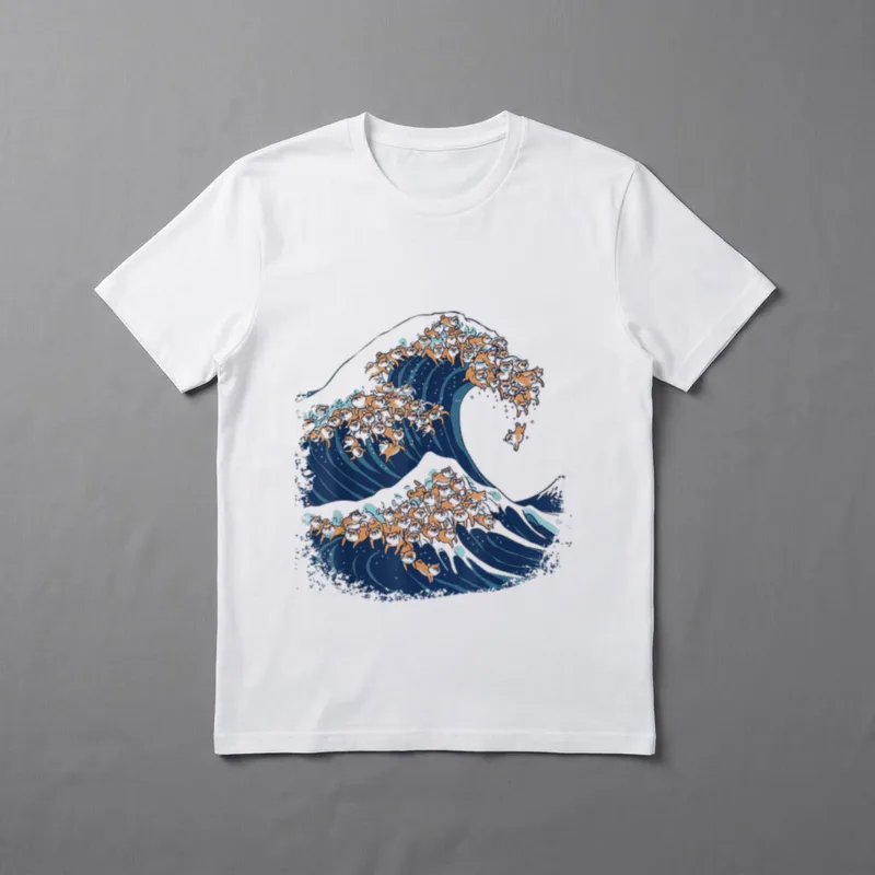The Great Wave of T-Shirt – Klassisches T-Shirt in Schwarz