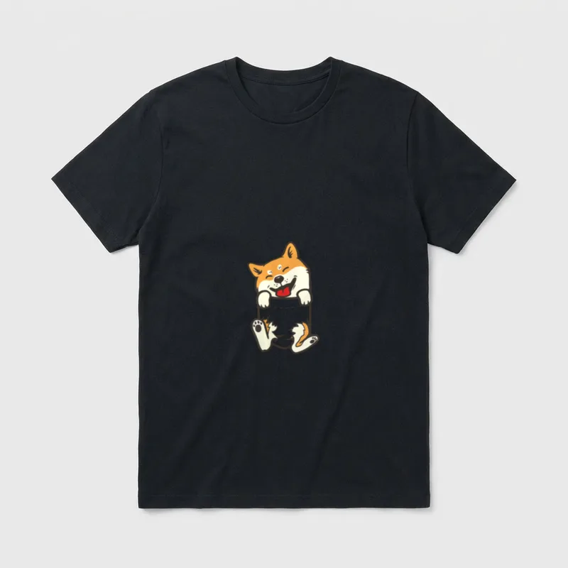 Pocket Shiba Inu Feet T-Shirt – Klassisches T-Shirt in Schwarz
