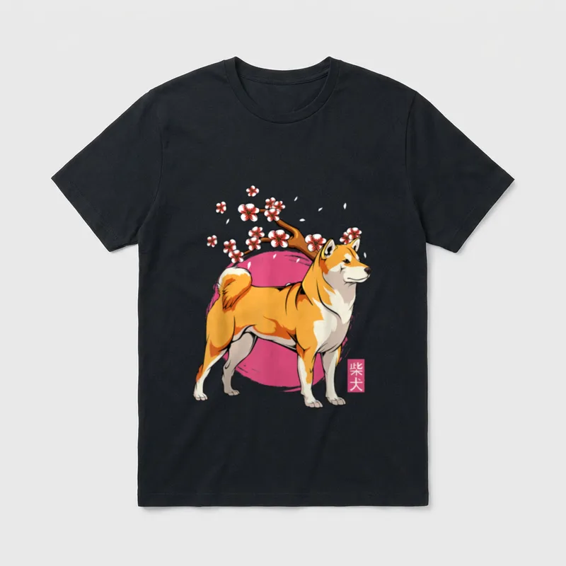 Akita Shiba Inu Japanischer T-Shirt – Klassisches T-Shirt in Schwarz