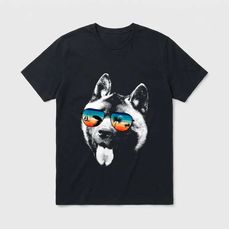 American Akita Hemden T-Shirt – Klassisches T-Shirt in Schwarz