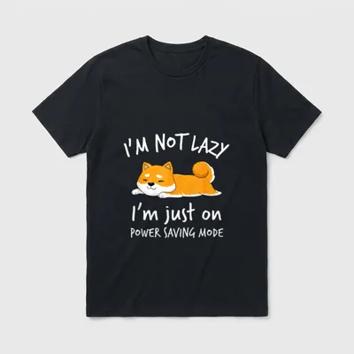 I'm not lazy Shiba T-Shirt – Klassisches T-Shirt in Schwarz