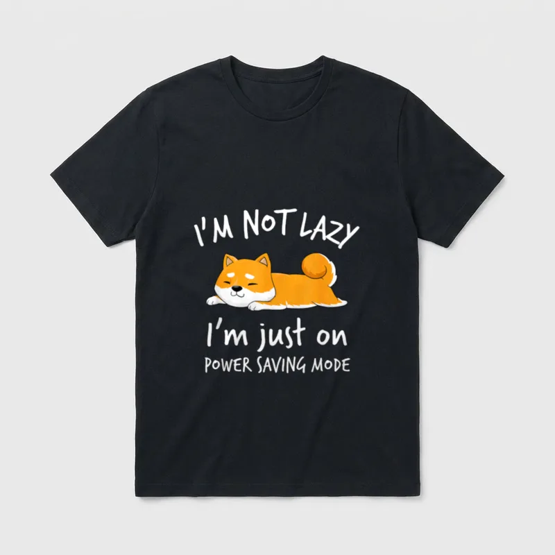 I'm not lazy Shiba T-Shirt – Klassisches T-Shirt in Schwarz