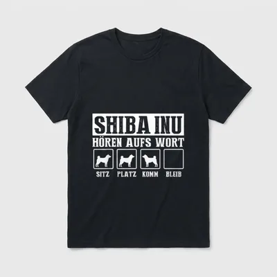 Shiba Inu Hören Aufs T-Shirt – Klassisches T-Shirt in Schwarz