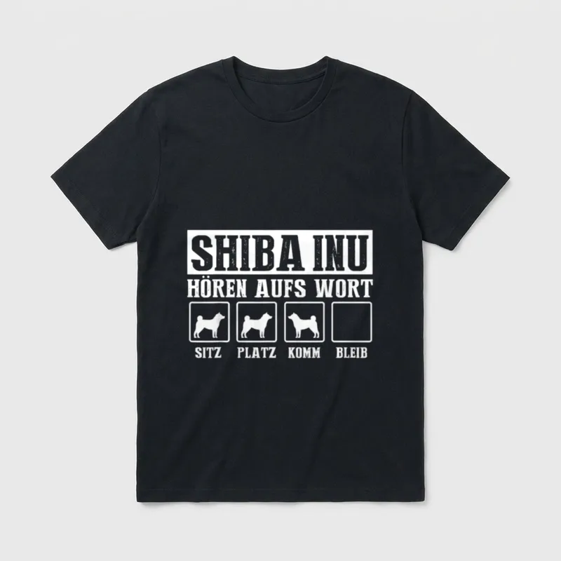 Shiba Inu Hören Aufs T-Shirt – Klassisches T-Shirt in Schwarz