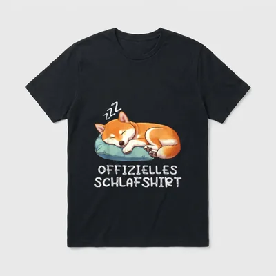 Offizielles Schlafshirt Shiba Inu T-Shirt – Klassisches T-Shirt in Schwarz