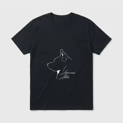 American Akita Profil Hunderasse T-Shirt – Klassisches T-Shirt in Schwarz