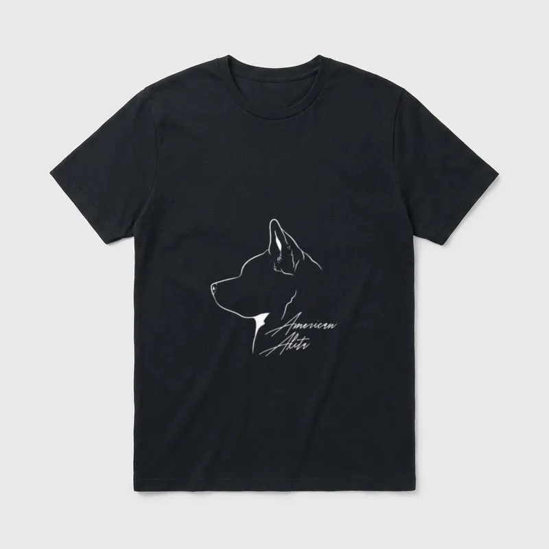 American Akita Profil Hunderasse T-Shirt – Klassisches T-Shirt in Schwarz