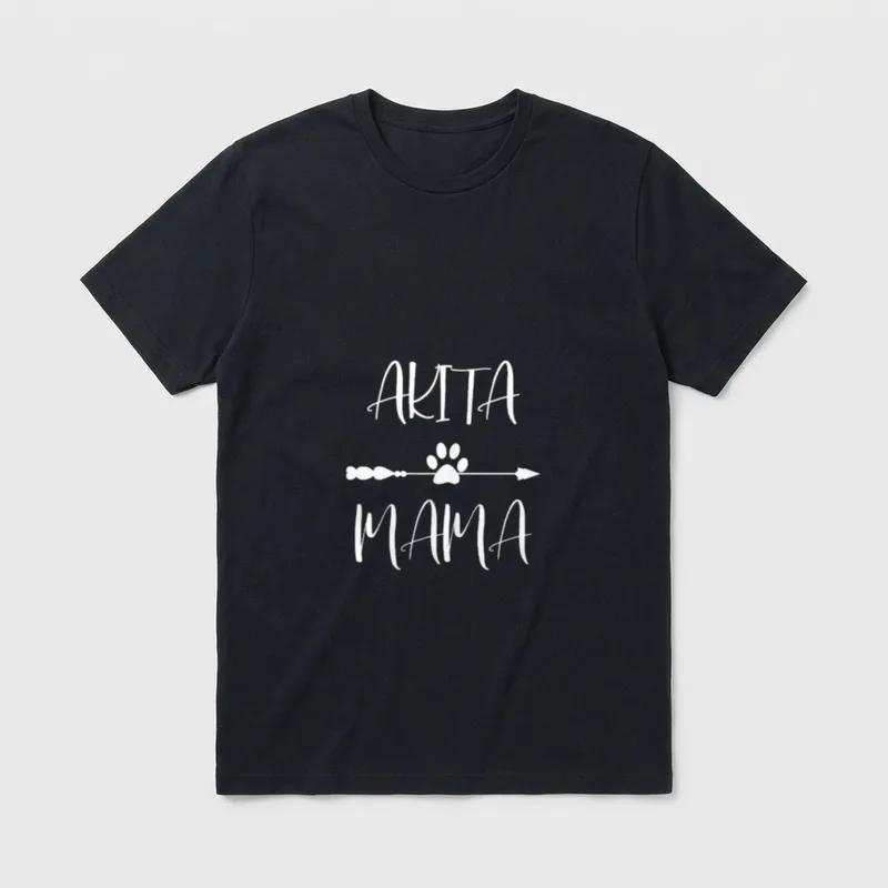 Akita Akita Inu Mama T-Shirt – Klassisches T-Shirt in Schwarz