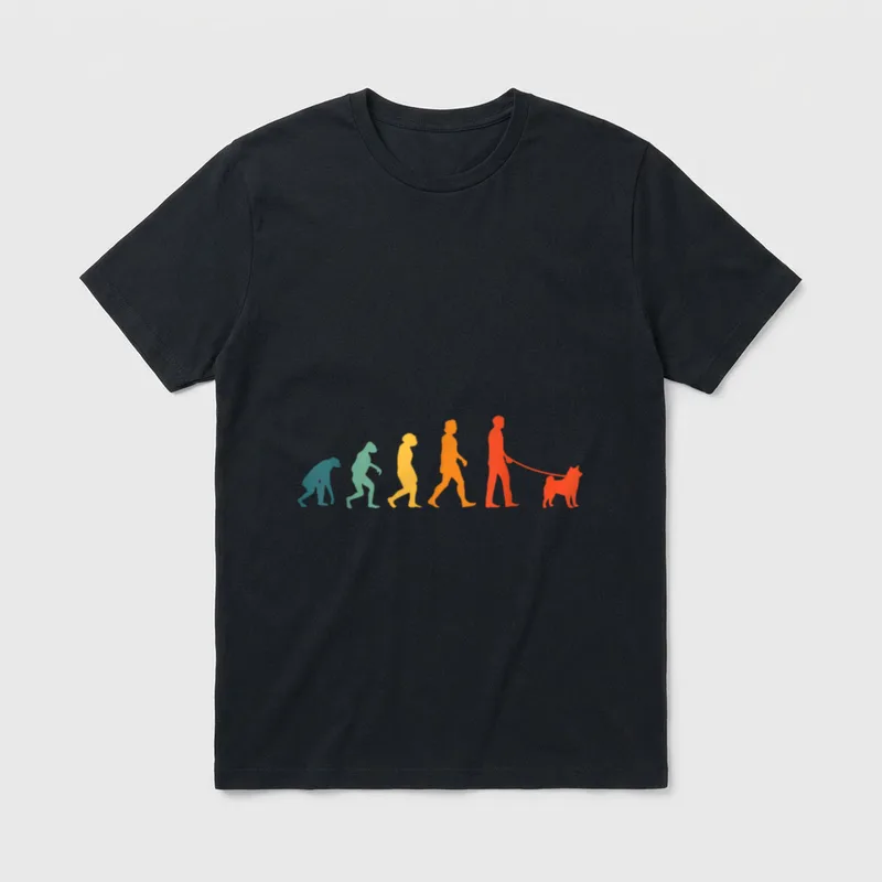 Shiba Inu Evolution Retro T-Shirt – Klassisches T-Shirt in Schwarz