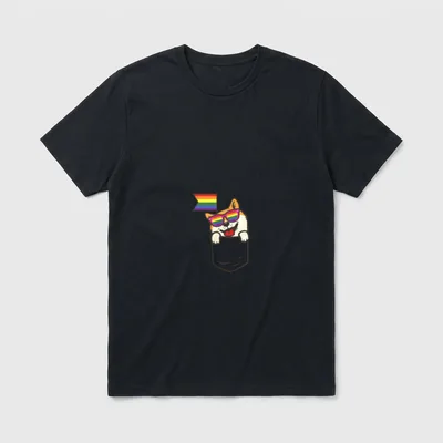 Pocket Shiba Inu LGBT T-Shirt – Klassisches T-Shirt in Schwarz