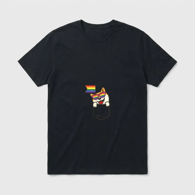 Pocket Shiba Inu LGBT T-Shirt – Klassisches T-Shirt in Schwarz