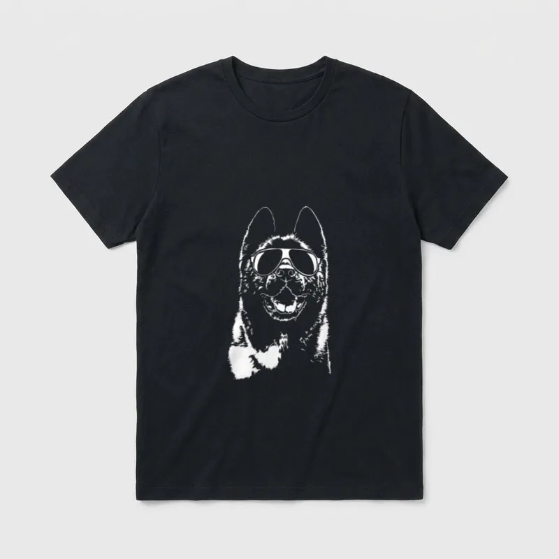 Lustiger Akita cool Sonnenbrille T-Shirt – Klassisches T-Shirt in Schwarz