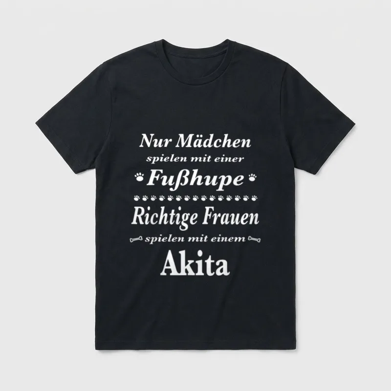 Akita Akita Hund Akita Fußhupe T-Shirt – Klassisches T-Shirt in Schwarz