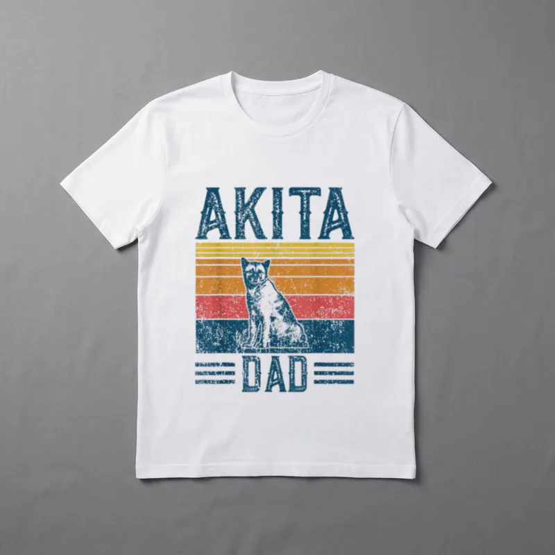 Hundevater Vintage Akita Dad T-Shirt – Klassisches T-Shirt in Schwarz