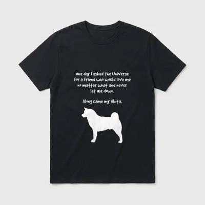 Along Came My Akita T-Shirt – Klassisches T-Shirt in Schwarz