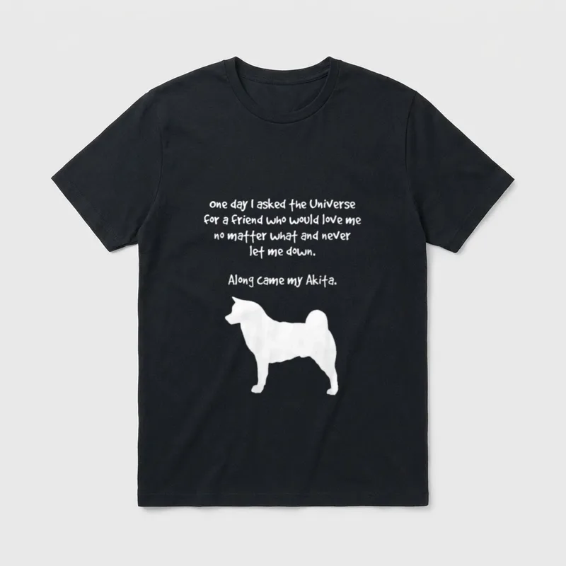 Along Came My Akita T-Shirt – Klassisches T-Shirt in Schwarz