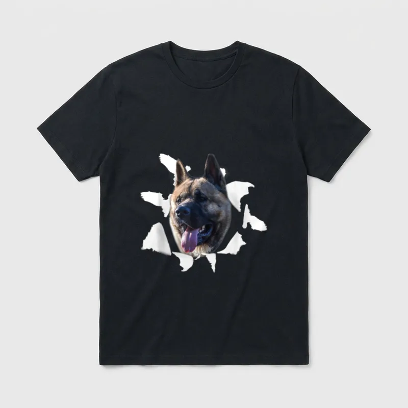 American Akita American Akita T-Shirt 0059 – Klassisches T-Shirt in Schwarz