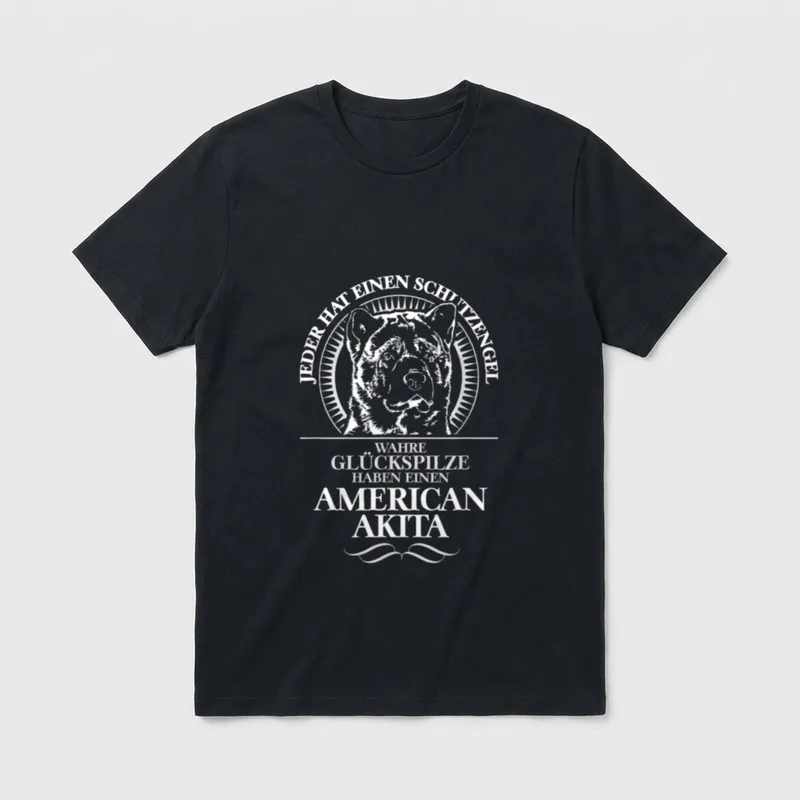 American Akita Schutzengel Hund T-Shirt – Klassisches T-Shirt in Schwarz