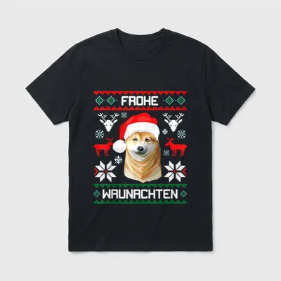 Shiba Frohe Waunachten Weihnachten T-Shirt – Klassisches T-Shirt in Schwarz