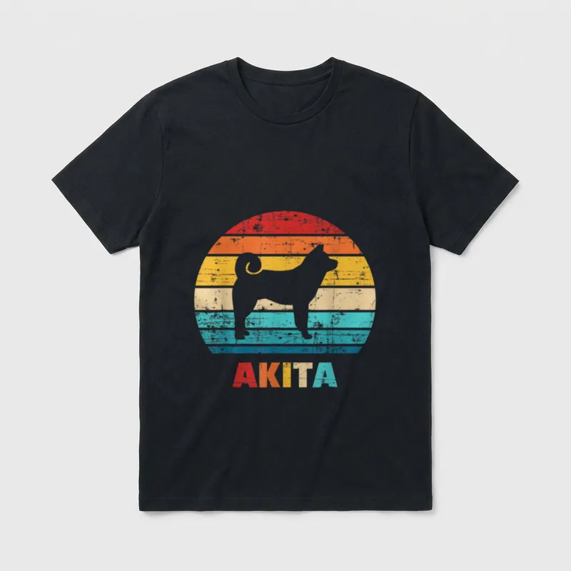 Akita vintage retro T-Shirt – Klassisches T-Shirt in Schwarz