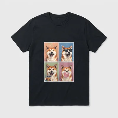 Hunde Fotobox Meme lustiges T-Shirt – Klassisches T-Shirt in Schwarz