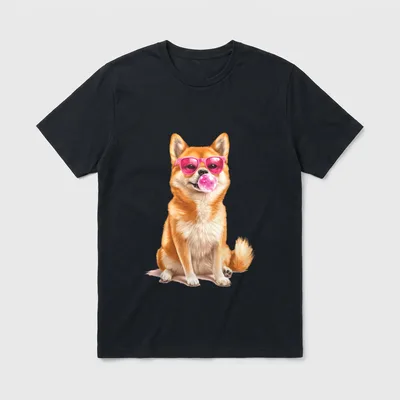 Shiba Inu Kaugummi T-Shirt – Klassisches T-Shirt in Schwarz