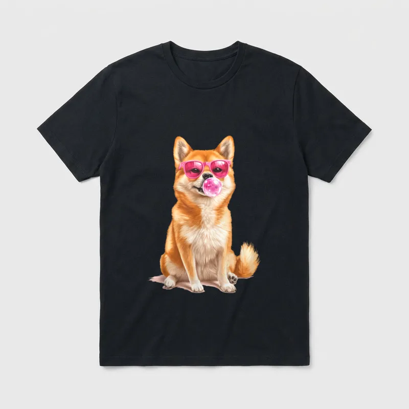 Shiba Inu Kaugummi T-Shirt – Klassisches T-Shirt in Schwarz