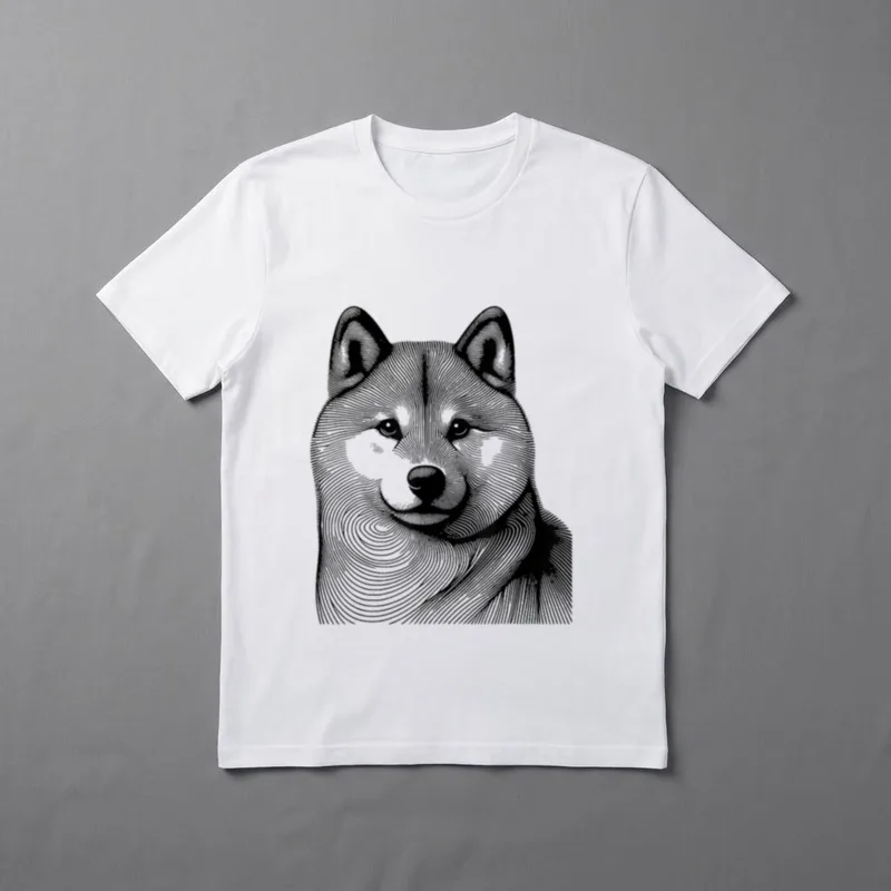 Hund Fingerabdruck Shiba Inu T-Shirt – Klassisches T-Shirt in Schwarz