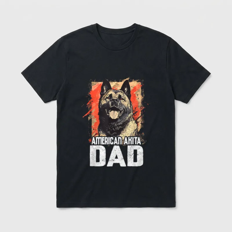American Akita Dad Herrchen T-Shirt – Klassisches T-Shirt in Schwarz