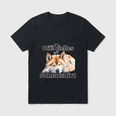 Akita Inu Offizielles Schlafshirt T-Shirt – Klassisches T-Shirt in Schwarz