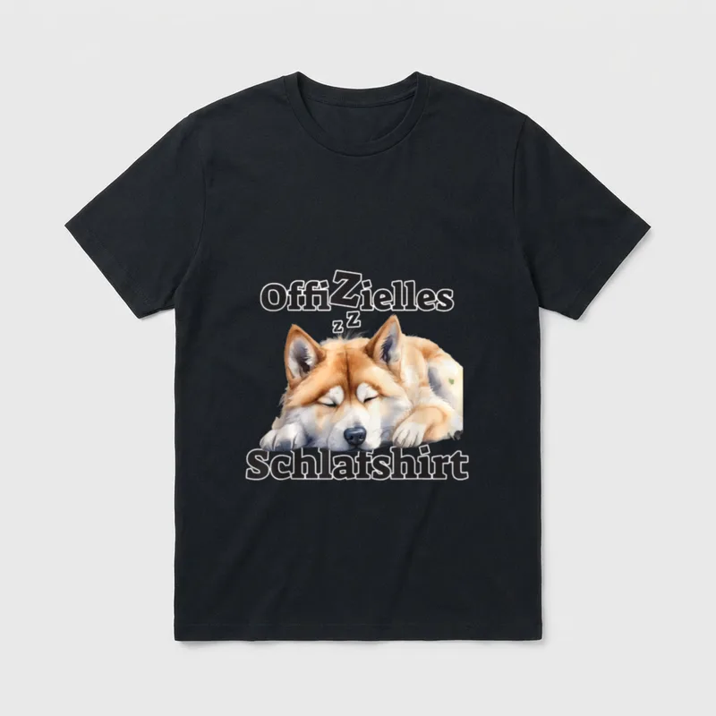 Akita Inu Offizielles Schlafshirt T-Shirt – Klassisches T-Shirt in Schwarz