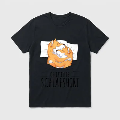 Offizielles Schlafshirt Shiba Inu Akita & Shiba Inu T-Shirt – Klassisches T-Shirt in Schwarz