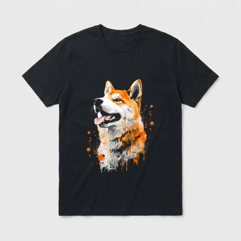 Akita Hund Akita & Shiba Inu T-Shirt – Klassisches T-Shirt in Schwarz