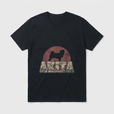 Akita Inu Retro Stil T-Shirt – Klassisches T-Shirt in Schwarz
