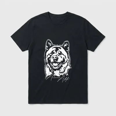 American Akita Portrait Hundeportrait T-Shirt – Klassisches T-Shirt in Schwarz
