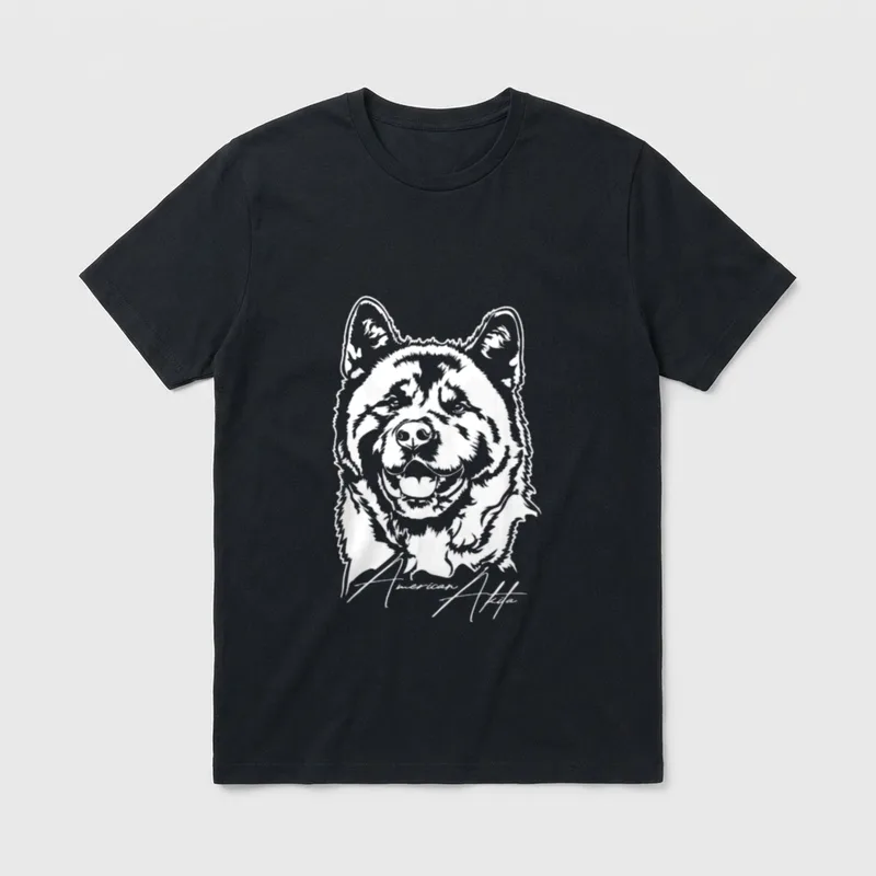 American Akita Portrait Hundeportrait T-Shirt – Klassisches T-Shirt in Schwarz