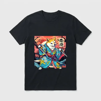 Lustiger Samurai Shiba Inu T-Shirt – Klassisches T-Shirt in Schwarz