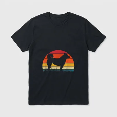 Shiba Inu Retro T-Shirt – Klassisches T-Shirt in Schwarz