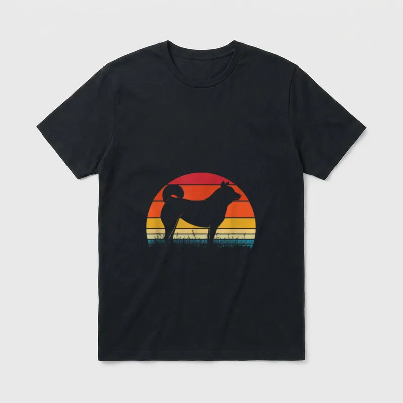 Shiba Inu Retro T-Shirt – Klassisches T-Shirt in Schwarz