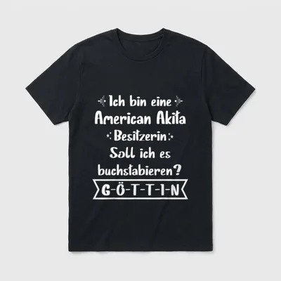 American Akita American Akita T-Shirt 0122 – Klassisches T-Shirt in Schwarz