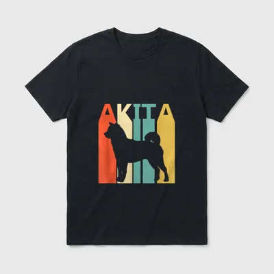 Vintage Japanischer Akita Inu T-Shirt – Klassisches T-Shirt in Schwarz