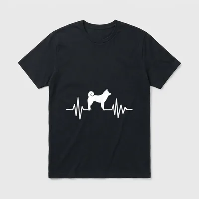 Akita Herzschlag T-Shirt – Klassisches T-Shirt in Schwarz