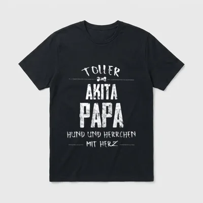 Toller Akita Papa Akita T-Shirt – Klassisches T-Shirt in Schwarz