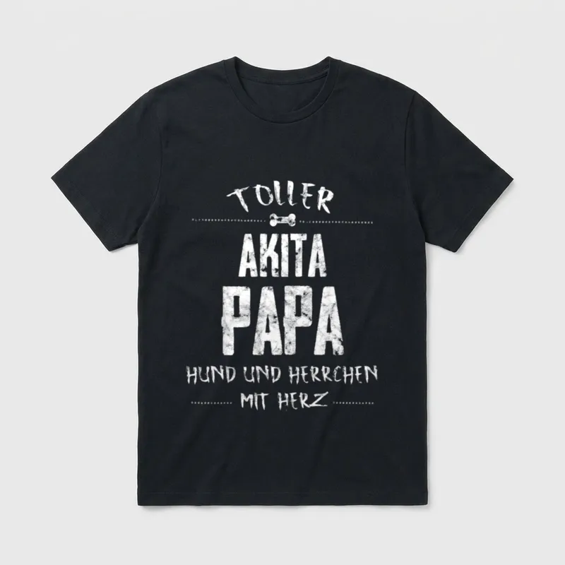Toller Akita Papa Akita T-Shirt – Klassisches T-Shirt in Schwarz