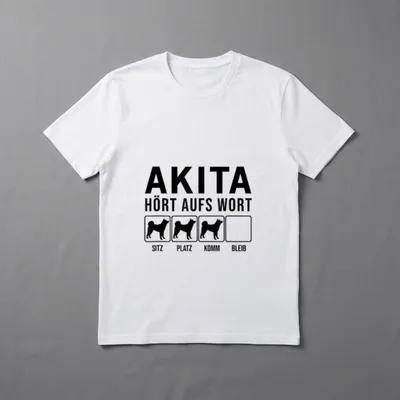 Akita Hört aufs Wort T-Shirt – Klassisches T-Shirt in Schwarz
