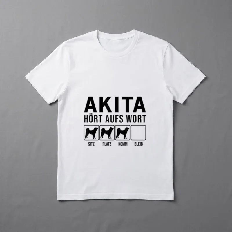 Akita Hört aufs Wort T-Shirt – Klassisches T-Shirt in Schwarz