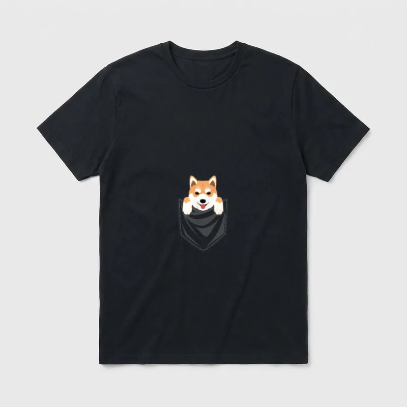 Shiba Inu Taschen Graphik T-Shirt – Klassisches T-Shirt in Schwarz
