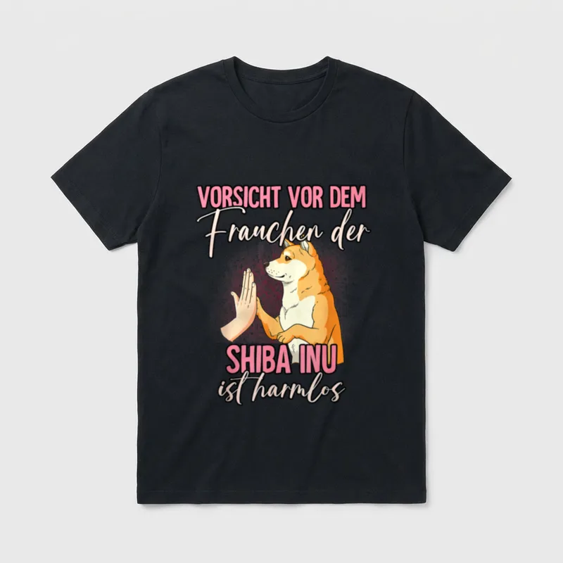 Vorsicht vor dem Frauchen Shiba T-Shirt – Klassisches T-Shirt in Schwarz