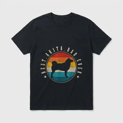 Akita Dad Vintage Lustig T-Shirt – Klassisches T-Shirt in Schwarz
