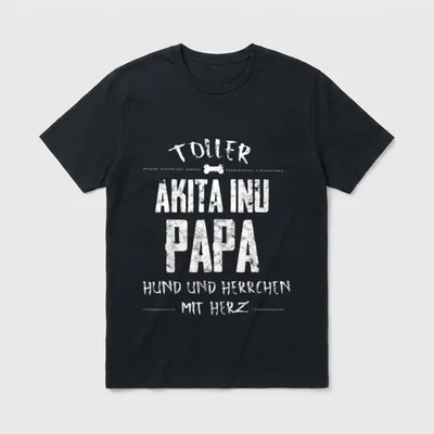 Toller Akita Inu Papa T-Shirt – Klassisches T-Shirt in Schwarz